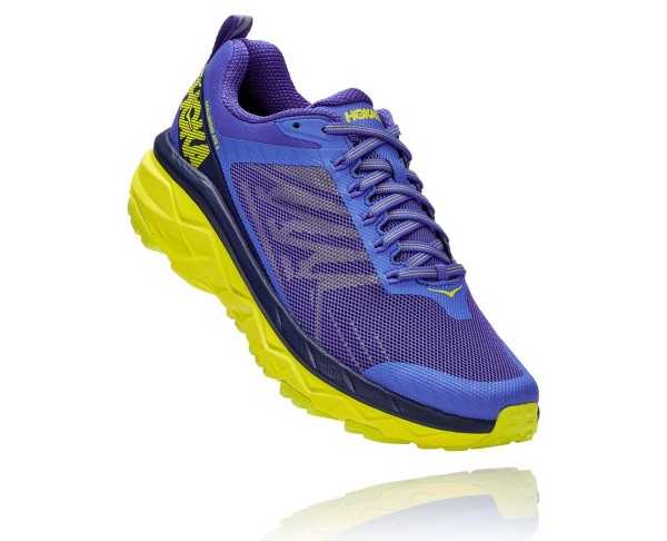 Hoka One One Challenger ATR 5 Mens UK - Blue / Rose Trail Running Shoes - QFJYO0173